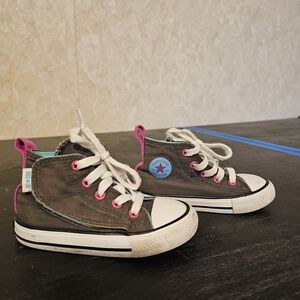 Converse Kids Sneakers - Black with Pink and Blue Accents